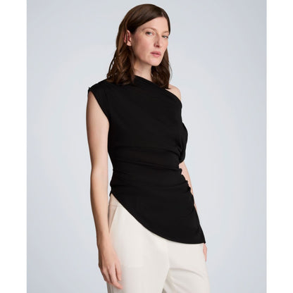 Kenneth Cole Women's Asymmetrical Drape Short-Sleeve Top