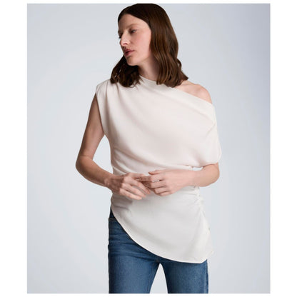 Kenneth Cole Women's Asymmetrical Drape Short-Sleeve Top