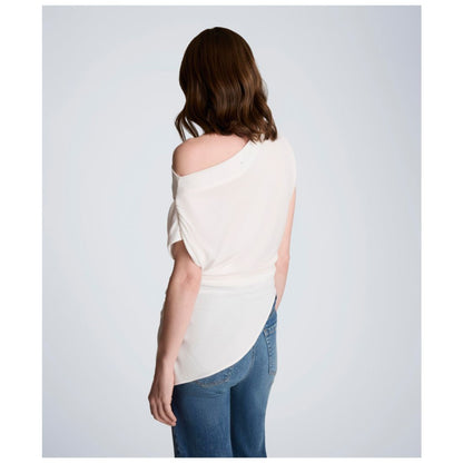Kenneth Cole Women's Asymmetrical Drape Short-Sleeve Top