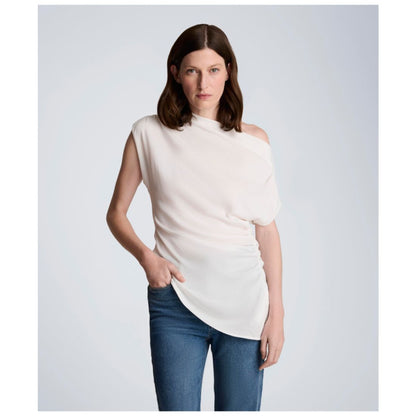 Kenneth Cole Women's Asymmetrical Drape Short-Sleeve Top
