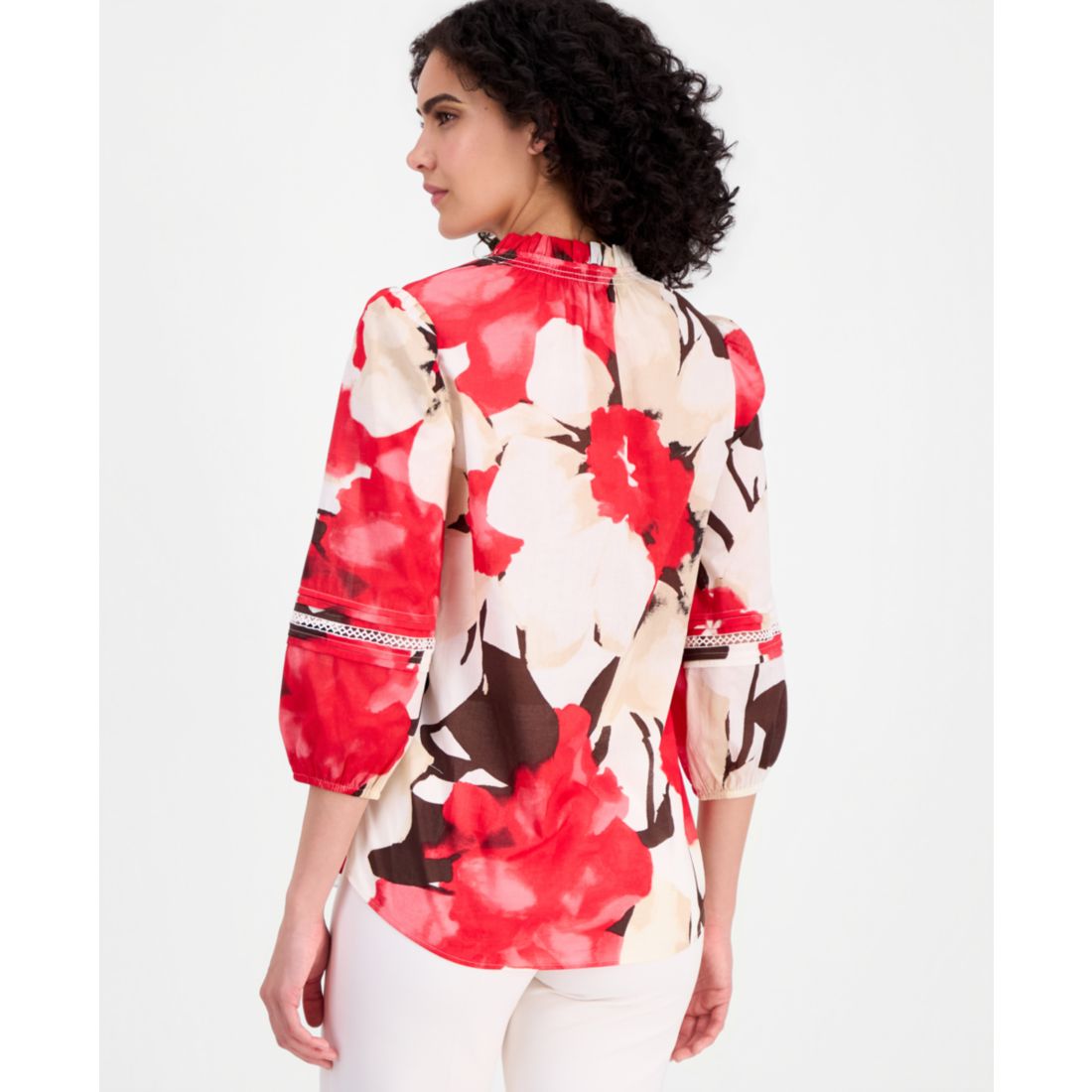 Anne Klein Petite V-Neck Button-Front Top