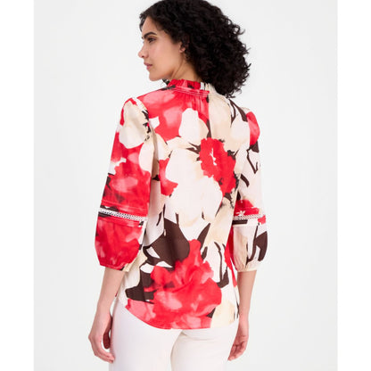 Anne Klein Petite V-Neck Button-Front Top