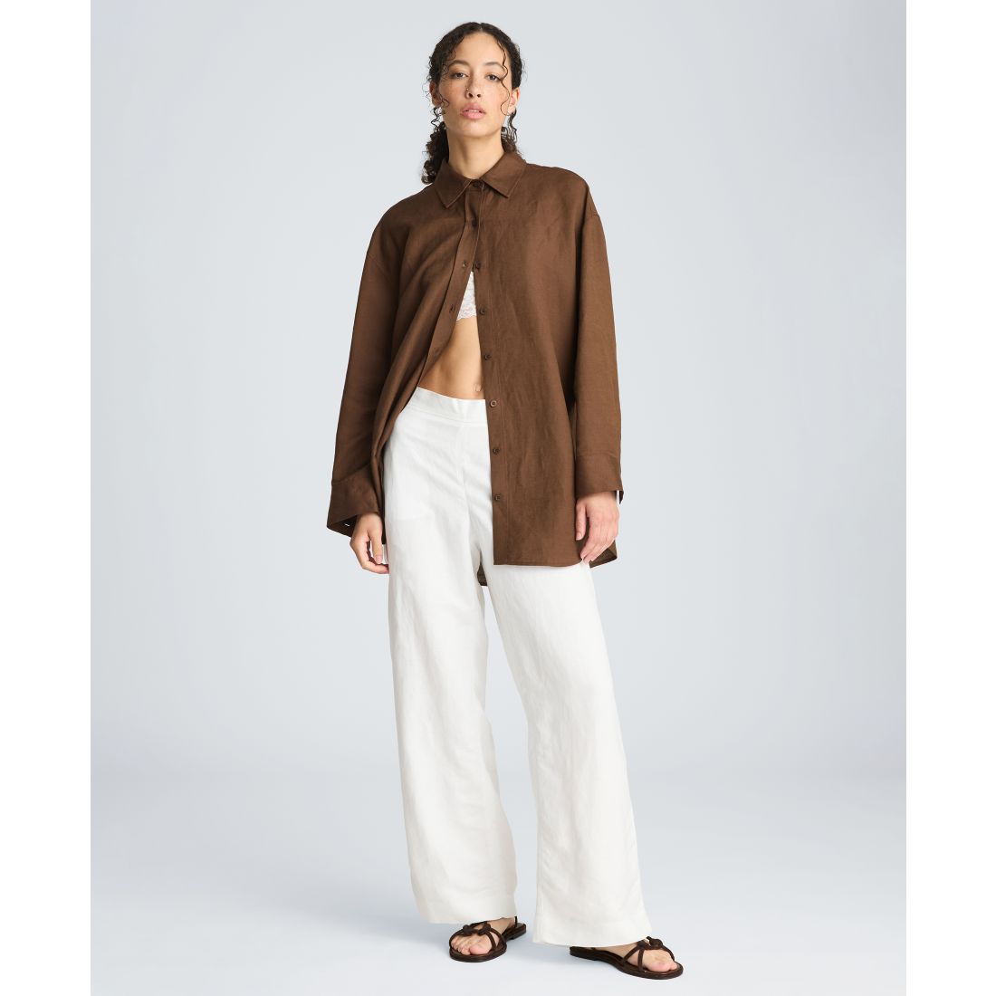 Kenneth Cole Women's Drop Shoulder Boyfriend Shirt
