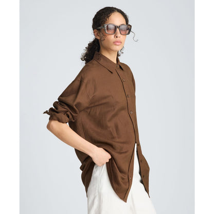 Kenneth Cole Women's Drop Shoulder Boyfriend Shirt