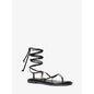 Khloe Embellished Leather Lace-Up Sandal