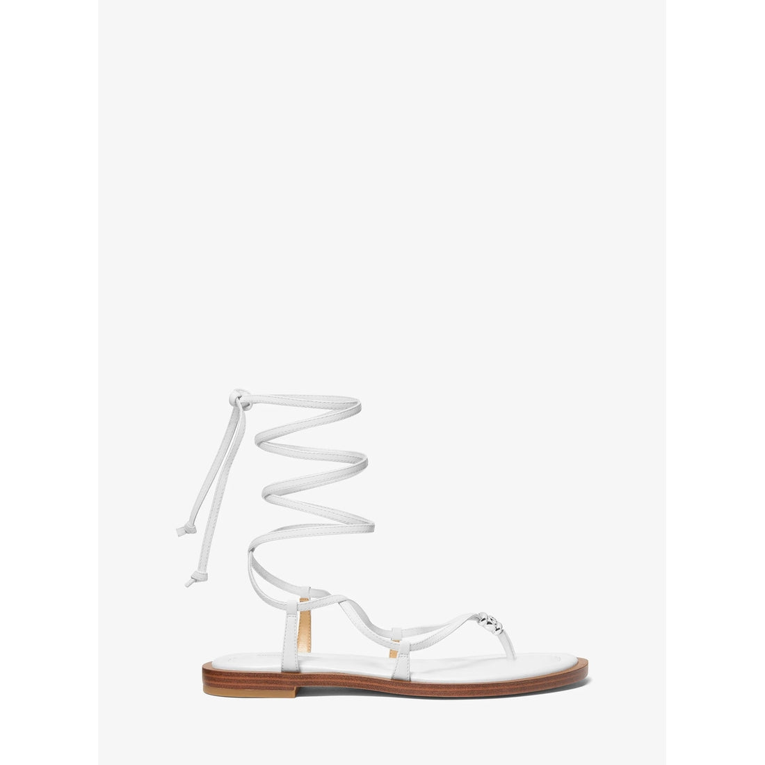 Khloe Embellished Leather Lace-Up Sandal