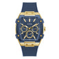 Guess Men's Gold-Tone Indigo Silicone Multi-Function Watch, 44mm