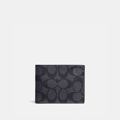 Coach Slim Billfold Wallet In Signature Canvas