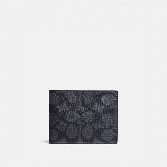 Coach Slim Billfold Wallet In Signature Canvas