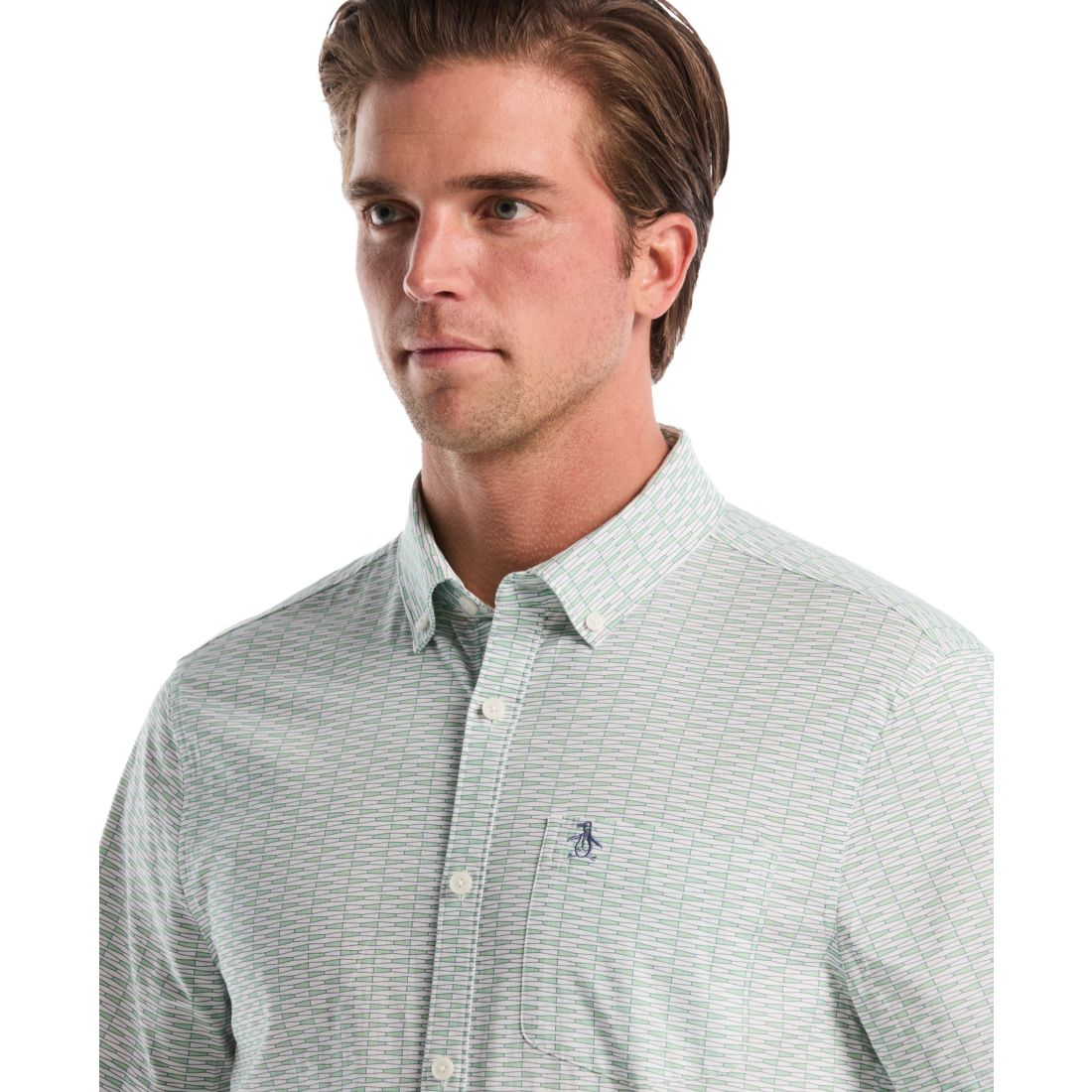 Original Penguin Men's Mini Geo Print Button-Down Shirt