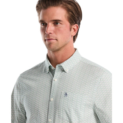 Original Penguin Men's Mini Geo Print Button-Down Shirt