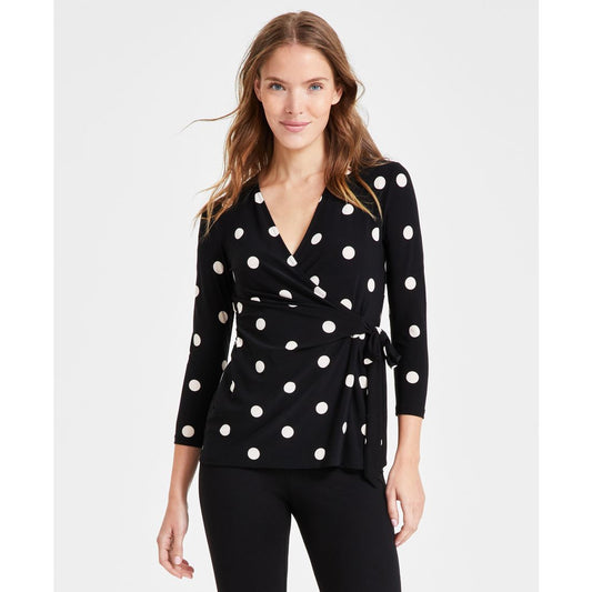 Anne Klein Printed Tie-Waist Top
