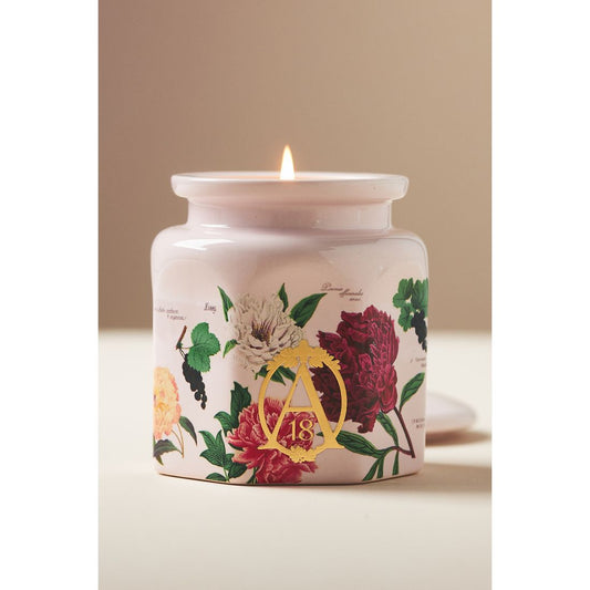 Apothecary 18 Floral Peony Blush Ceramic Jar Candle by Apothecary 18 by Anthropologie