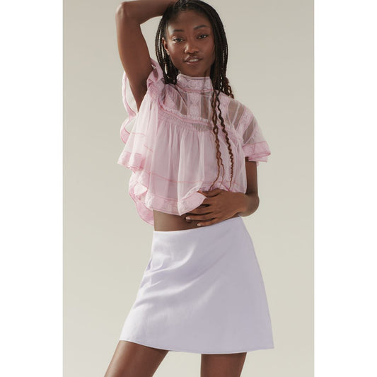 The Tilda Mini Slip Skirt: Linen Edition by Anthropologie
