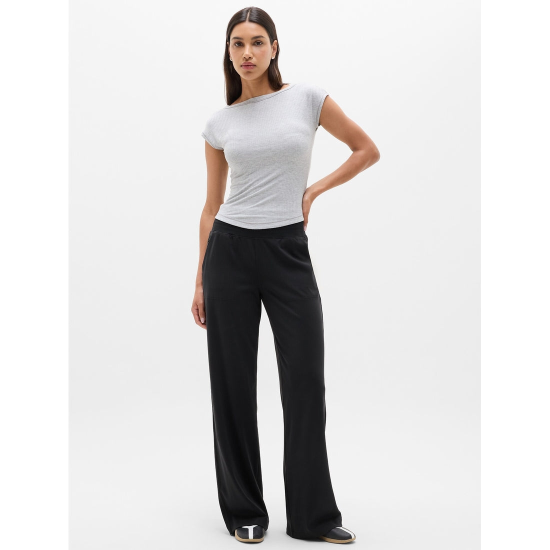 Women's Venice High Rise Track Stripe Wide Leg Pant