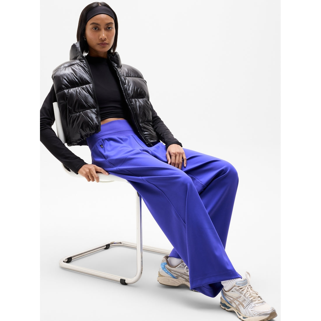 Women's Venice High Rise Track Stripe Wide Leg Pant