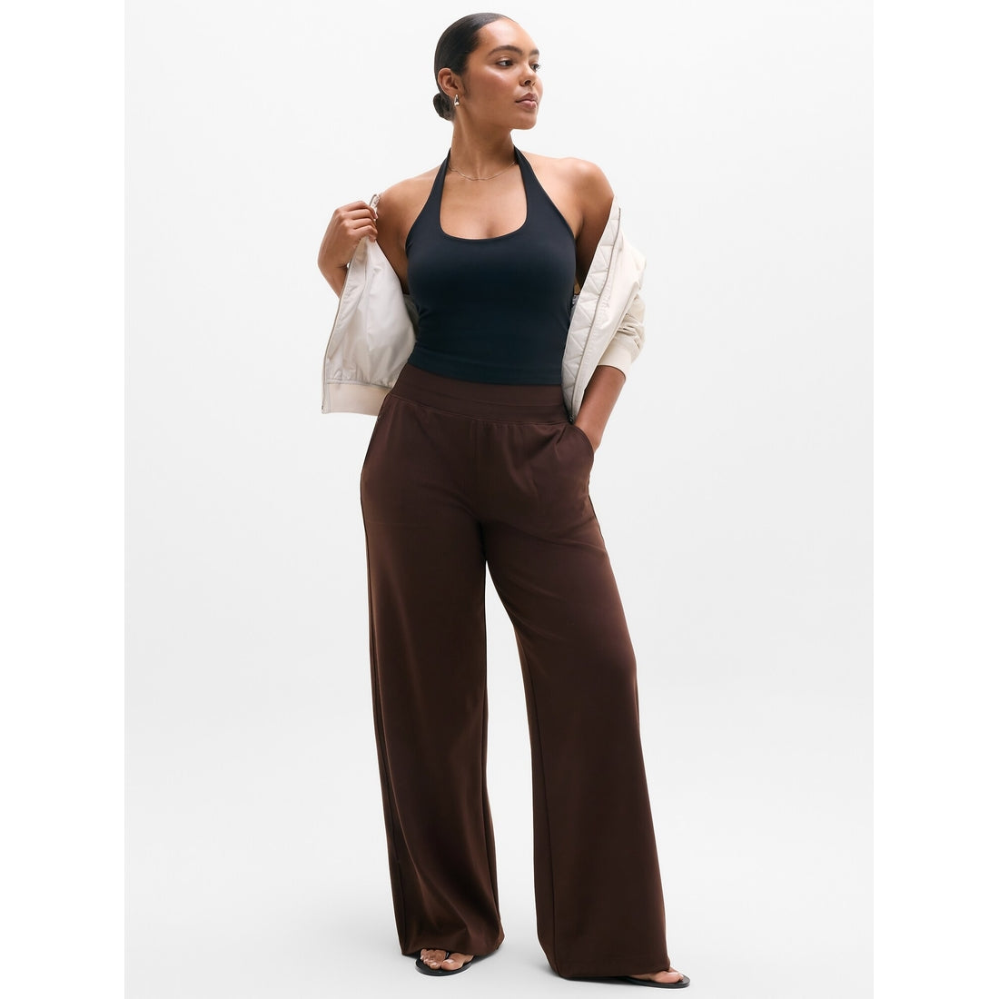 Women's Venice High Rise Track Stripe Wide Leg Pant