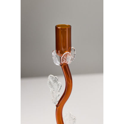 Amber Clear Floral Candle Holder by Anthropologie, Size: Medium
