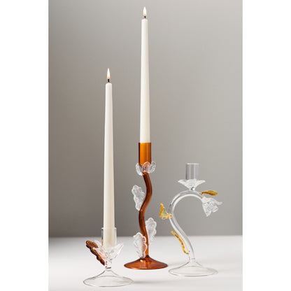 Amber Clear Floral Candle Holder by Anthropologie, Size: Medium