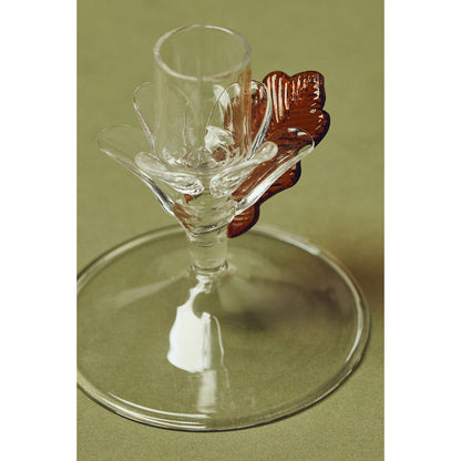 Amber Clear Floral Candle Holder by Anthropologie, Size: Medium