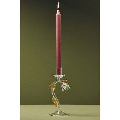 Amber Clear Floral Candle Holder by Anthropologie, Size: Medium