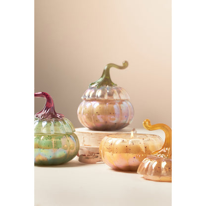 Woody White Birch & Pumpkin Mini Glass Pumpkin Candle by Anthropologie