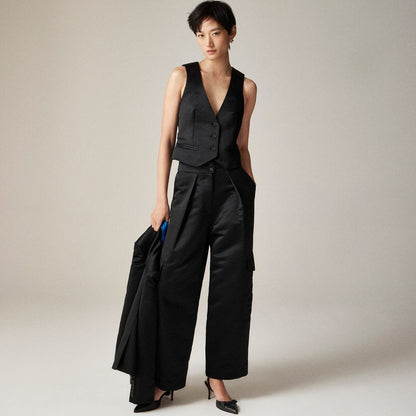 Christopher John Rogers X  J.Crew slim-fit vest in duchesse satin