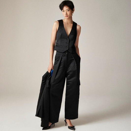 Christopher John Rogers X  J.Crew slim-fit vest in duchesse satin