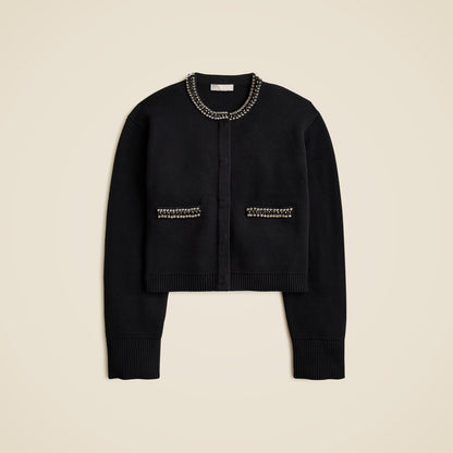 New relaxed Emilie sweater lady jacket with jewel trim