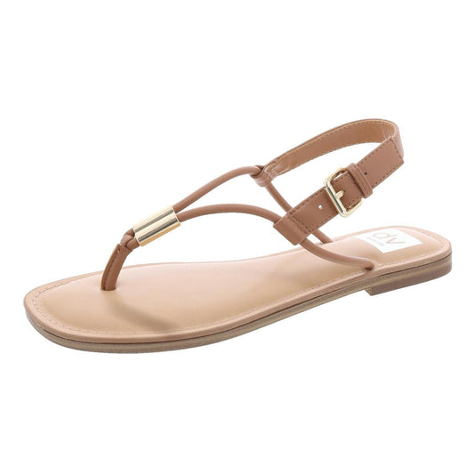 Jache Womens Faux Leather Adjustable Thong Sandals