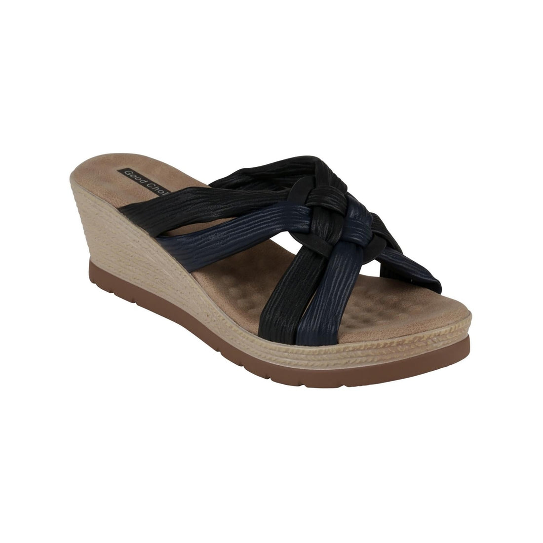 Womens Slip On Open Toe Wedge Sandals