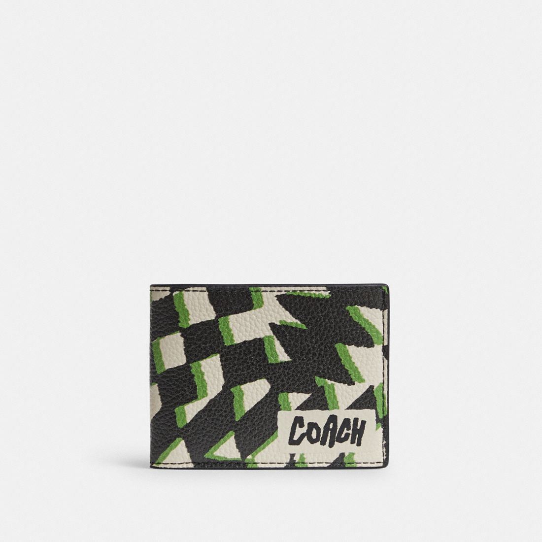Coach Slim Billfold Wallet With Geo Check Print