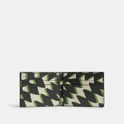 Coach Slim Billfold Wallet With Geo Check Print