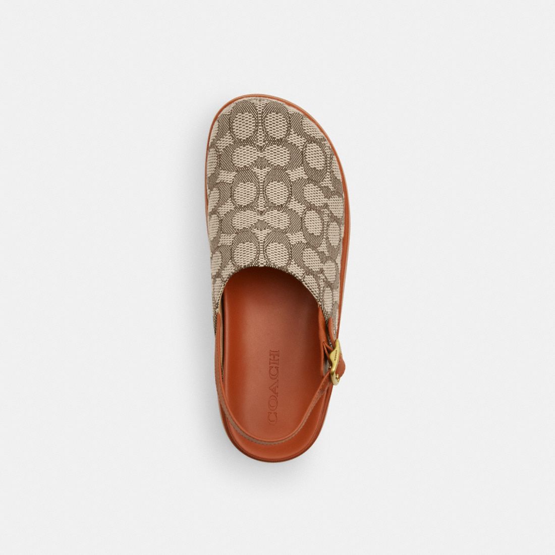 Coach Sculpted C Platform Clog In Signature Textile Jacquard