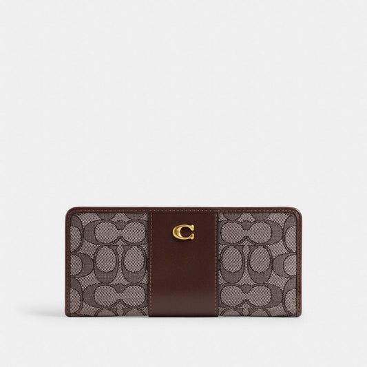 Coach Essential Slim Wallet In Signature Jacquard