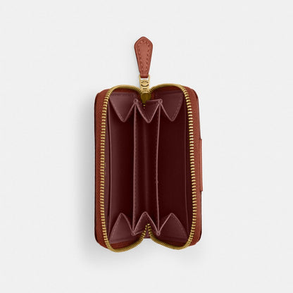 Coach Essential Small Zip Around Card Case In Signature Canvas