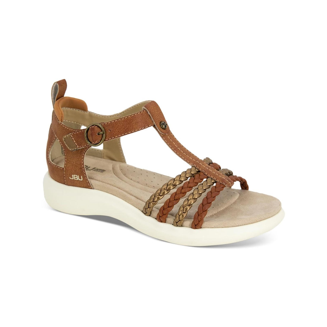 Prague Womens Faux Leather Buckle Sport Sandals