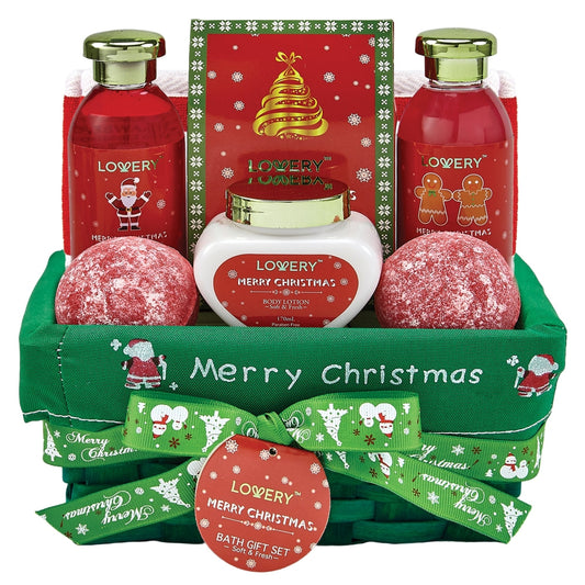 Lovery Bath And Body Christmas Gift Basket - Strawberry & Sandalwood Scent