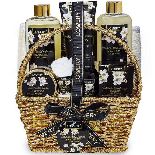 Lovery Bath & Body Gift - Orchid & Jasmine - Body Scrubs, Lotions & More - 9pc