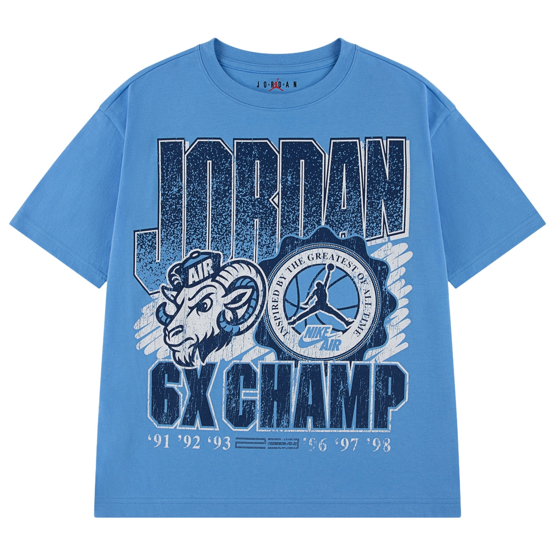 Boys Jordan AJ11 UNC Retro Goat Short Sleeve T-Shirt