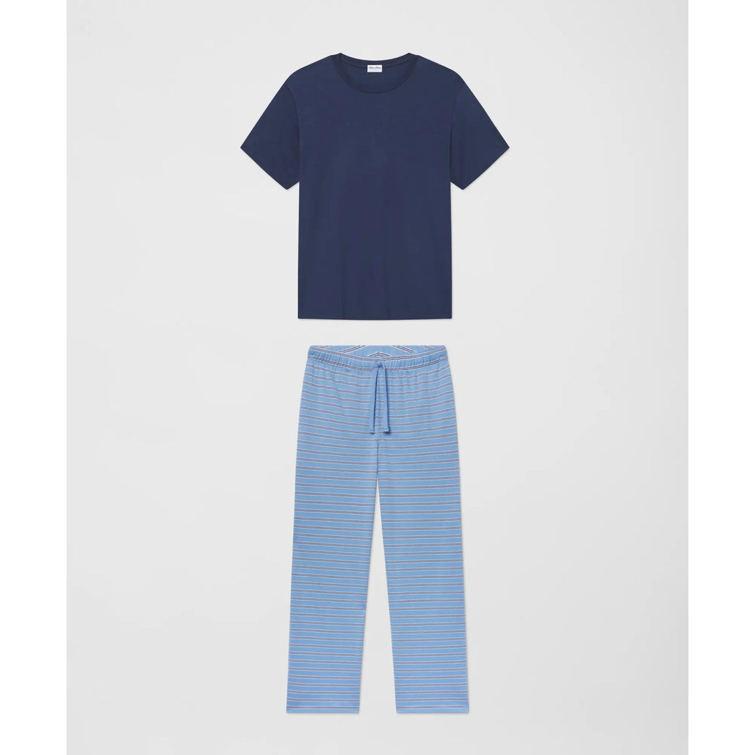 X LAKE Men's T-Shirt Pajamas Set in Blue Stripe